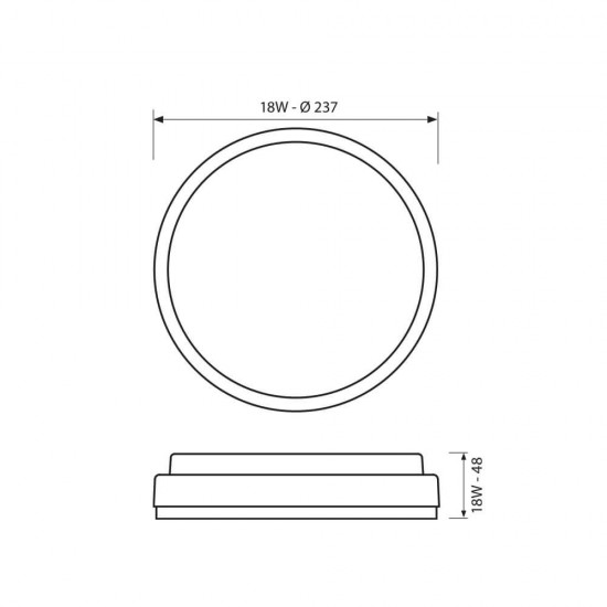 LED плафониера ELLIS/R LED ∙ 18W ∙ бял ∙ 4000K ∙ IP54
