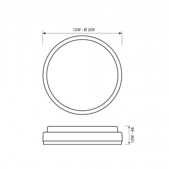 LED плафониера ELLIS/R LED ∙ 12W ∙ черен ∙ 4000K ∙ IP54